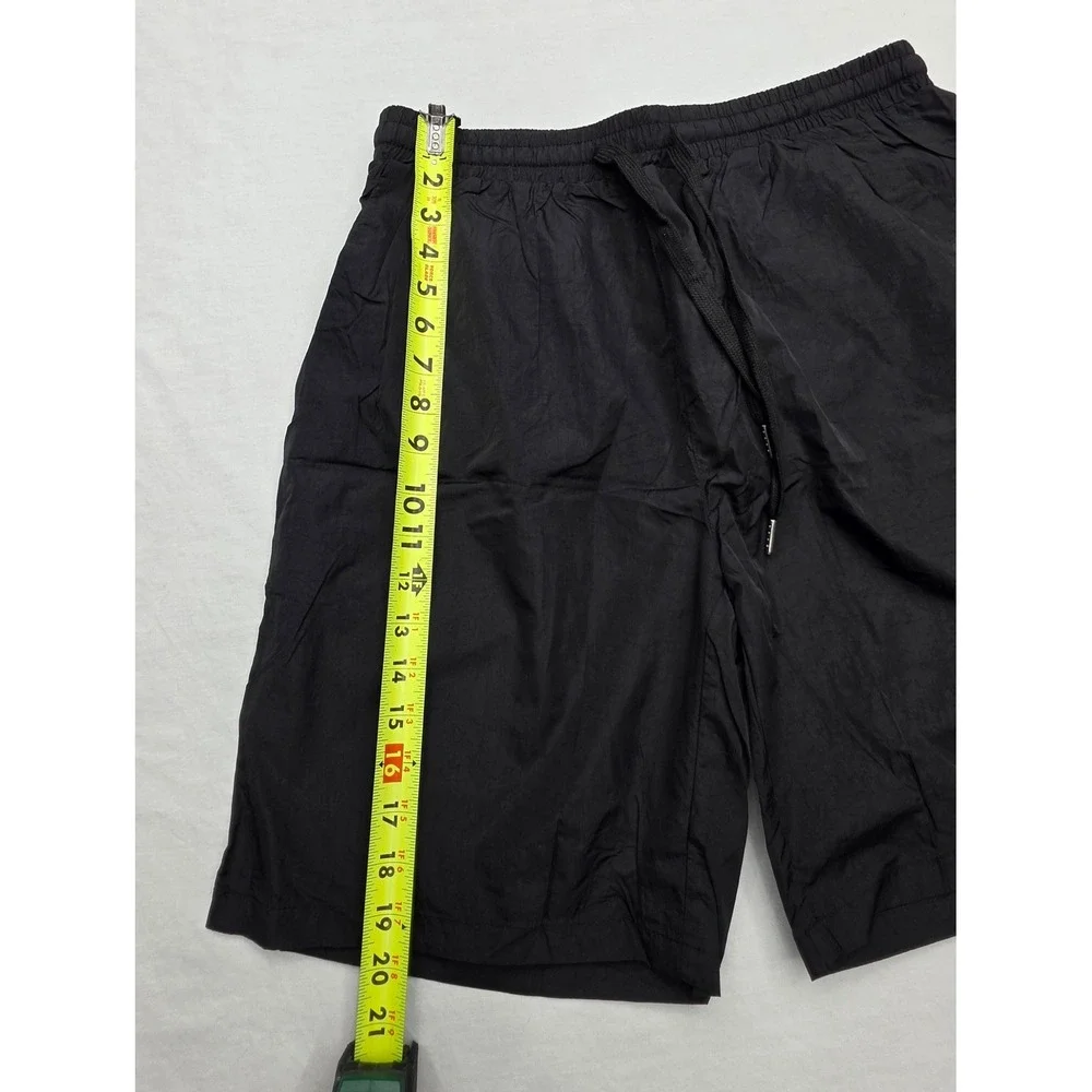 Coofandy Mens Black Athletic Shorts Drawstring Elastic Waist Size L NEW